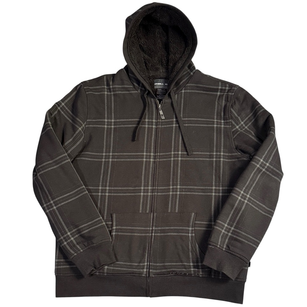 Vintage Y2K O’Neill Sherpa Line Full Zip Up Hoodie Jacket Men’s XL